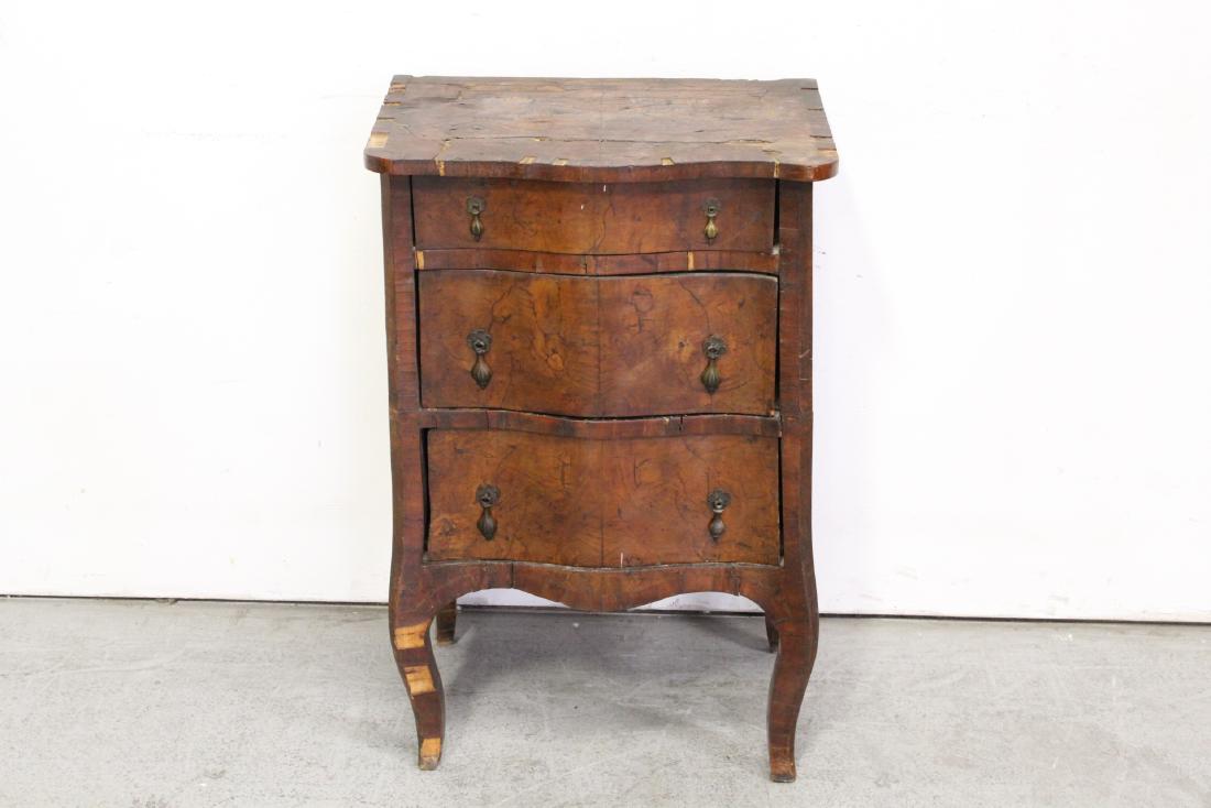 19th c. burl walnut double serpentine front cabinet (1 of 12)