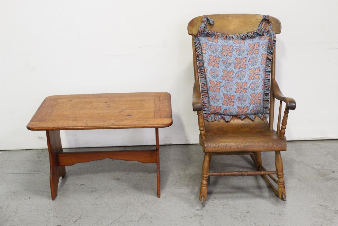Victorian rocker and a Victorian low table (1 of 11)