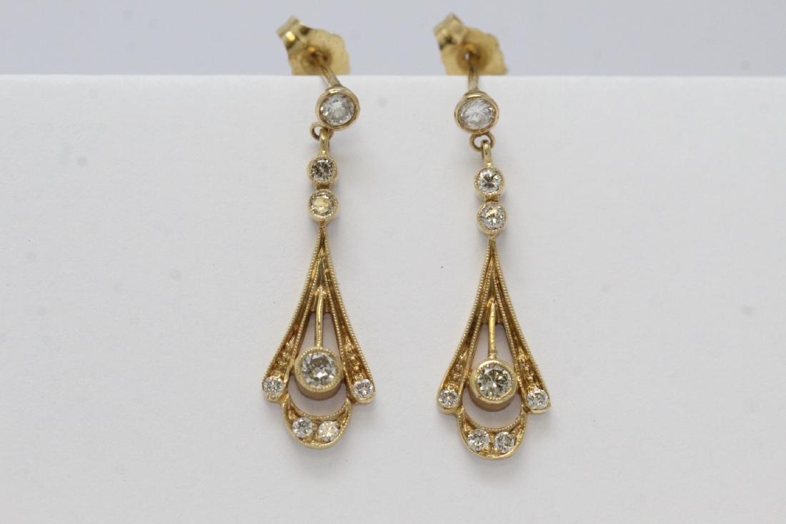 Pair beautiful Victorian 14K diamond earrings (1 of 7)