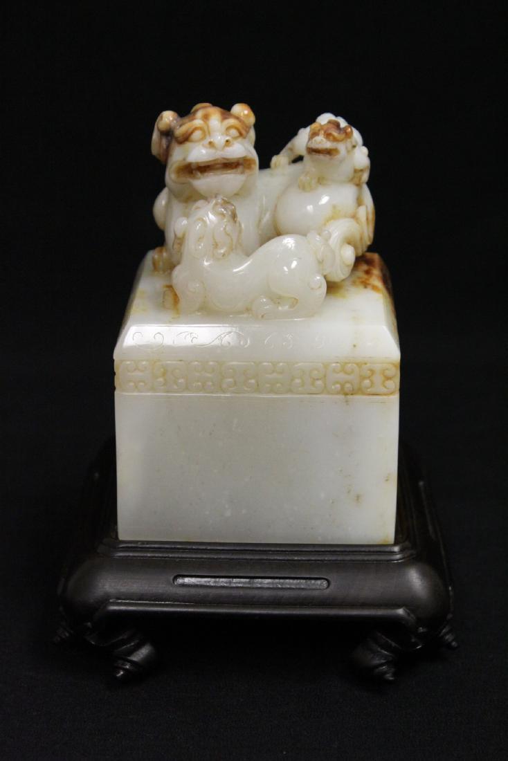 Chinese nephrite jade carved seal w/ GIA certificate (1 of 10)