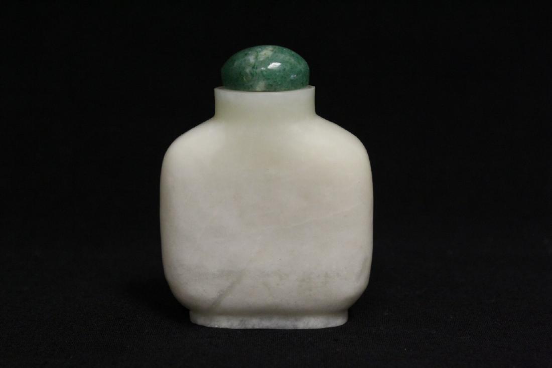 Chinese white jade carved snuff bottle (1 of 9)