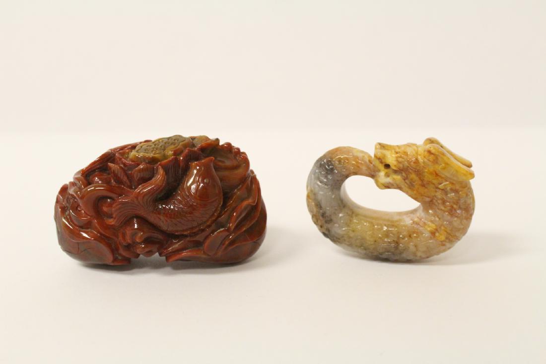 2 Chinese agate carved ornaments (1 of 12)