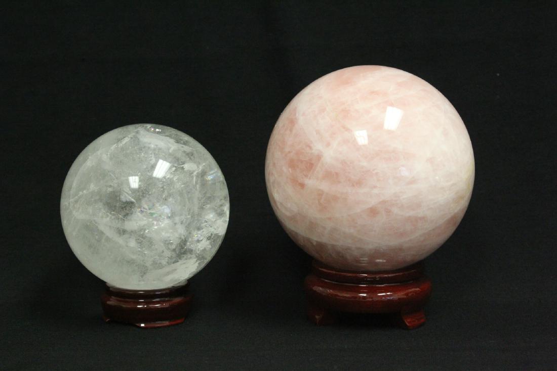 One rose quartz ball and a crystal ball (1 of 10)