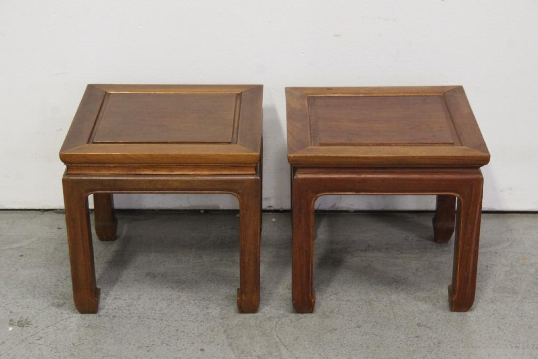 Pair Chinese square rosewood pedestal tables (1 of 11)