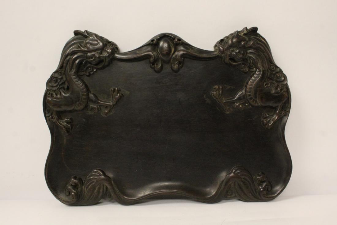 Chinese rosewood tray with dragon (1 of 10)