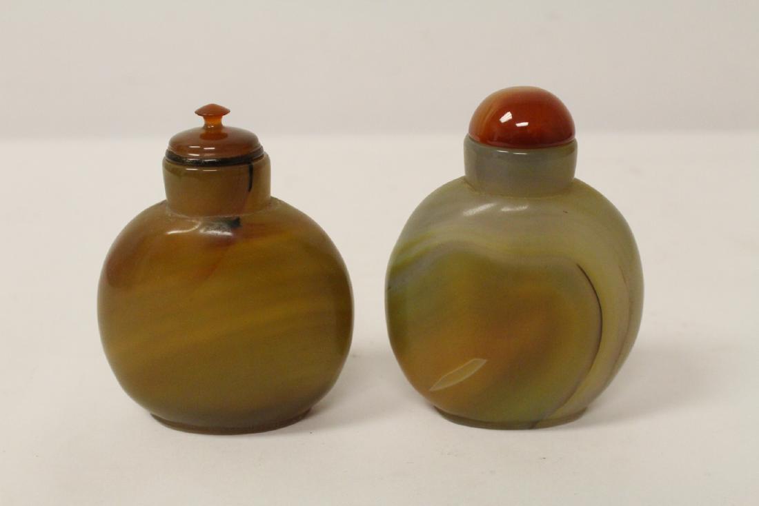 2 band agate carved snuff bottles (1 of 10)