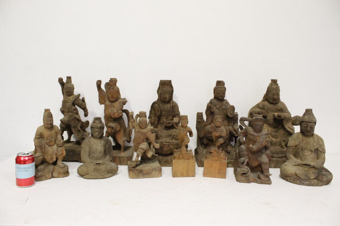 12 Chinese wood carved Buddha (1 of 10)