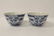 Pair Chinese antique blue and white porcelain bowls