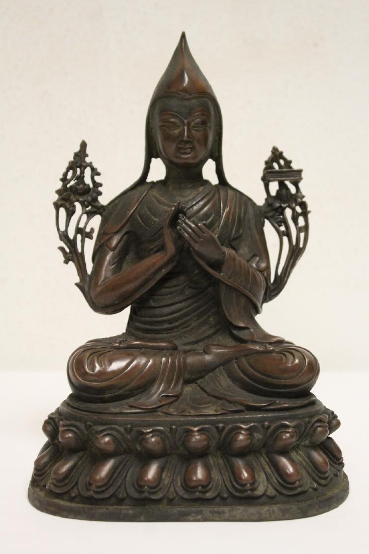 Chinese bronze sculpture of seated Buddha (1 of 10)
