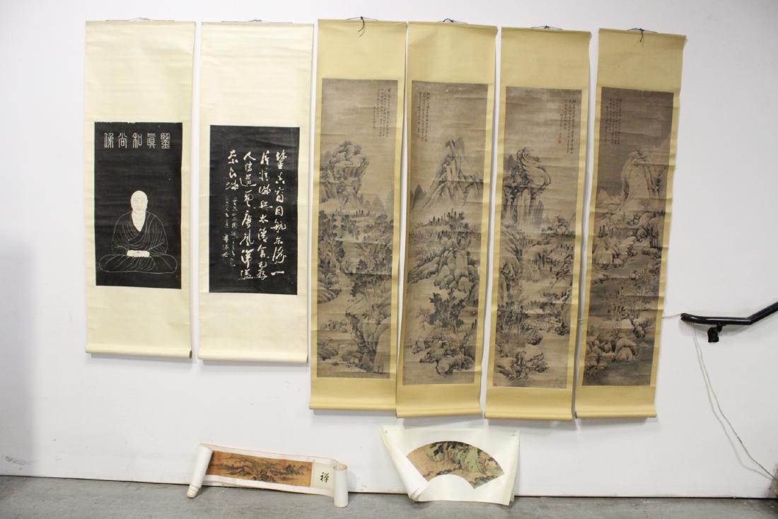 Lot of Chinese print scrolls and panels (1 of 10)