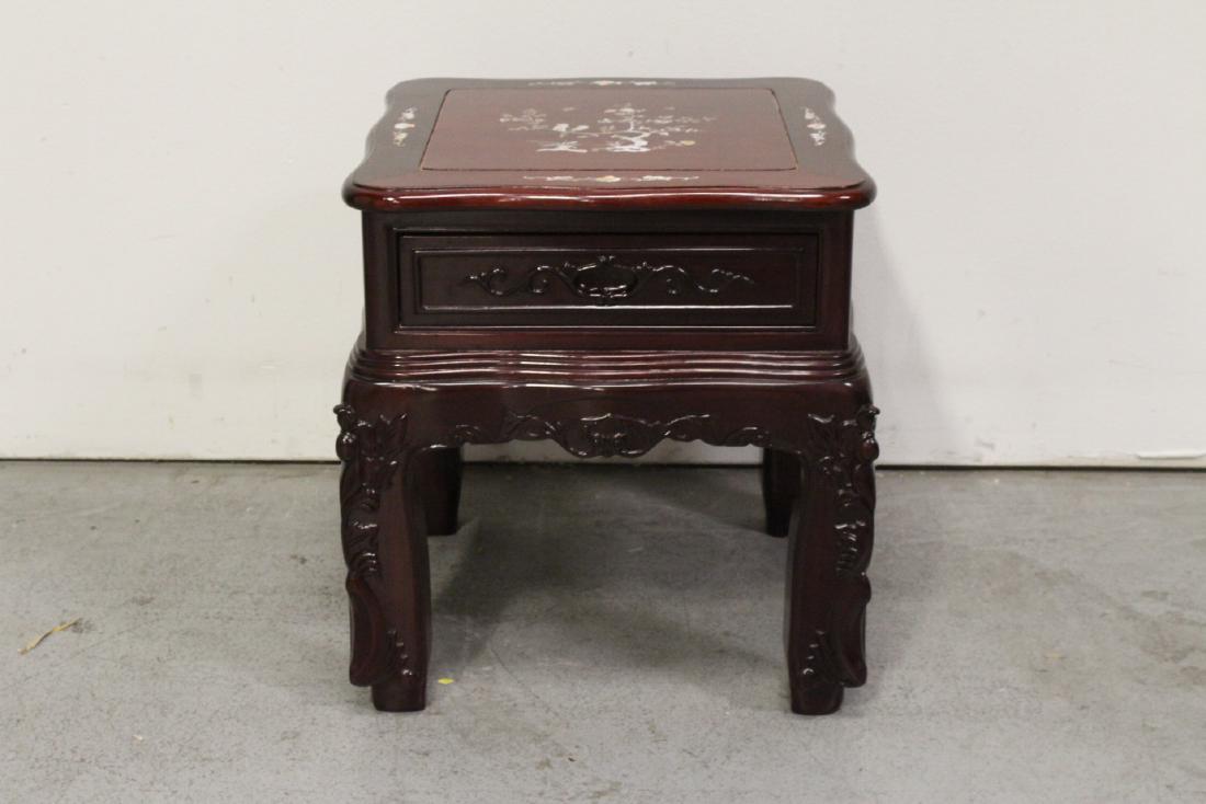 Chinese rosewood side table with MOP inlaid (1 of 10)