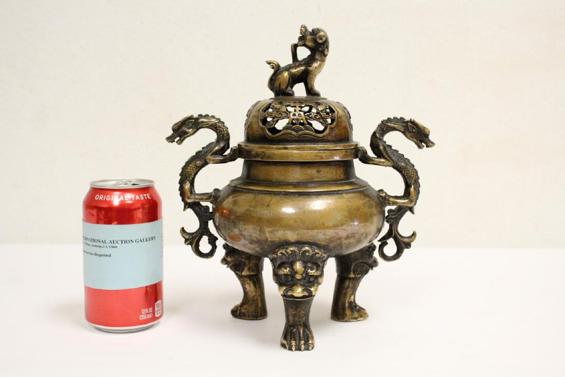 A fine Chinese bronze covered censer (1 of 10)