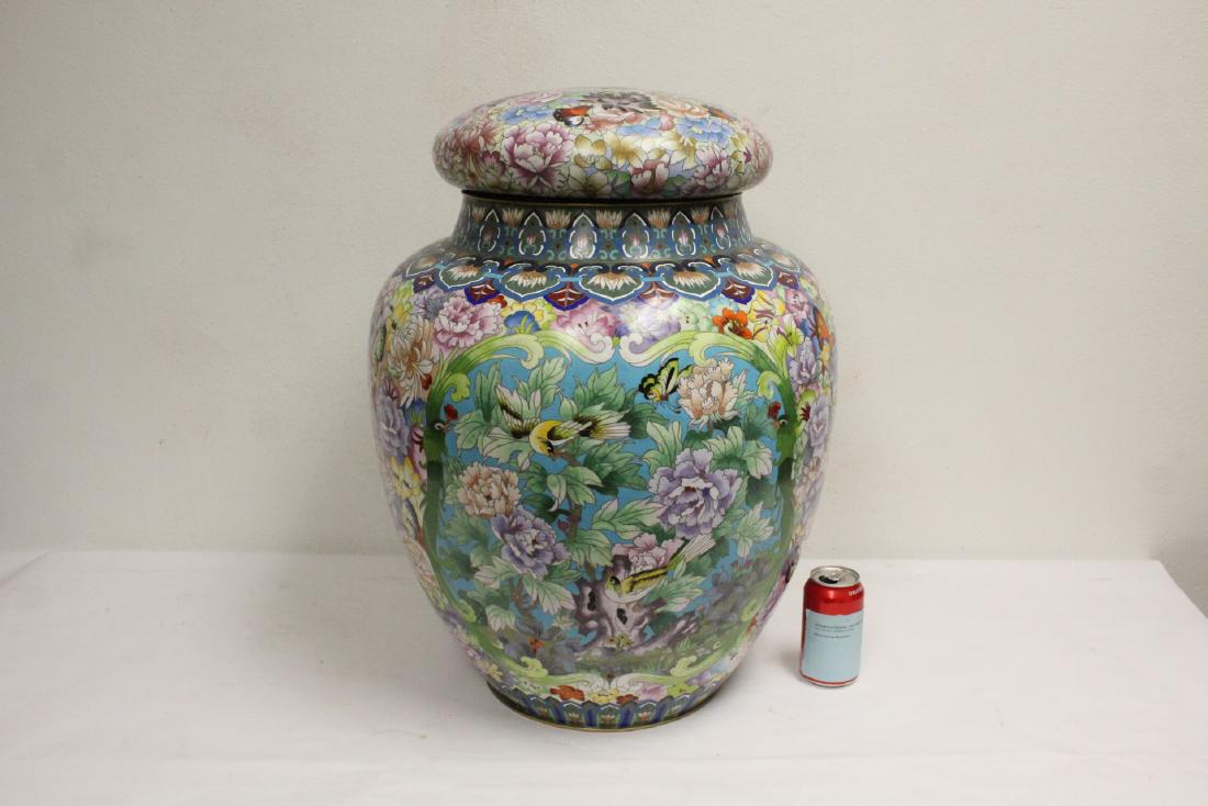 A massive Chinese cloisonne covered jar (1 of 12)