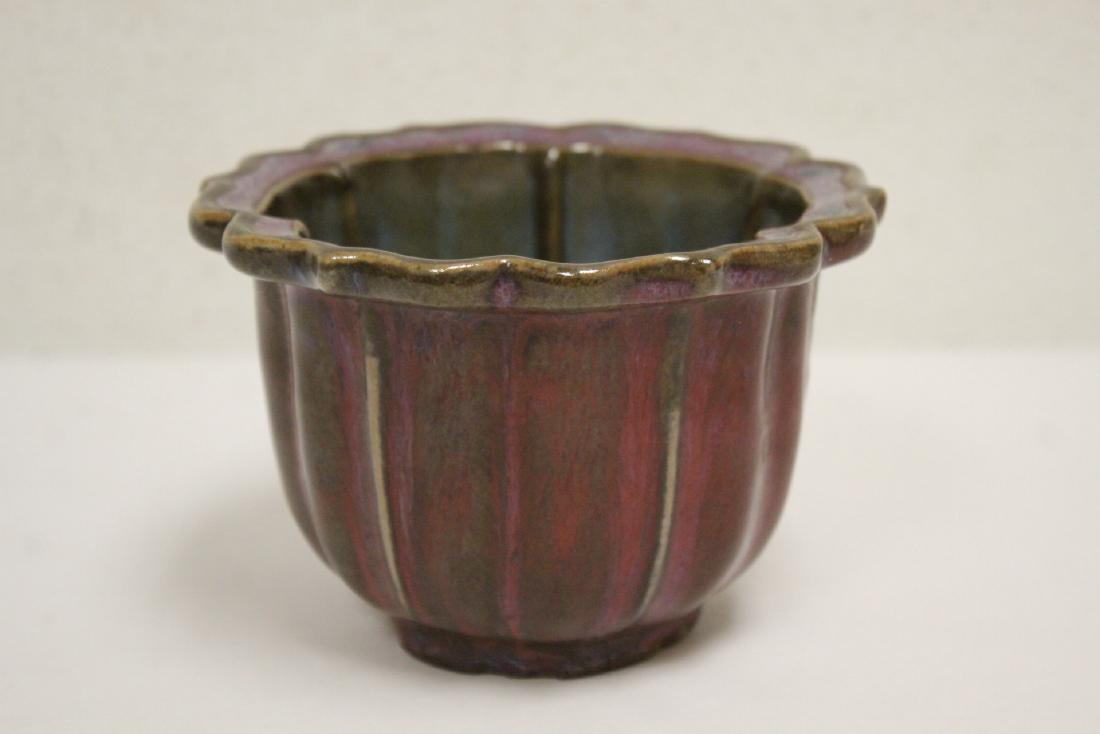 Chinese red glazed porcelain planter (1 of 9)