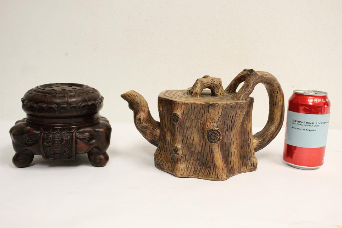 A large Yixing teapot, and a Yixing censer (1 of 10)