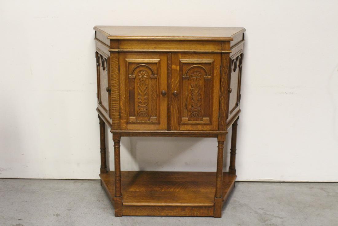 Victorian tiger oak cabinet (1 of 10)