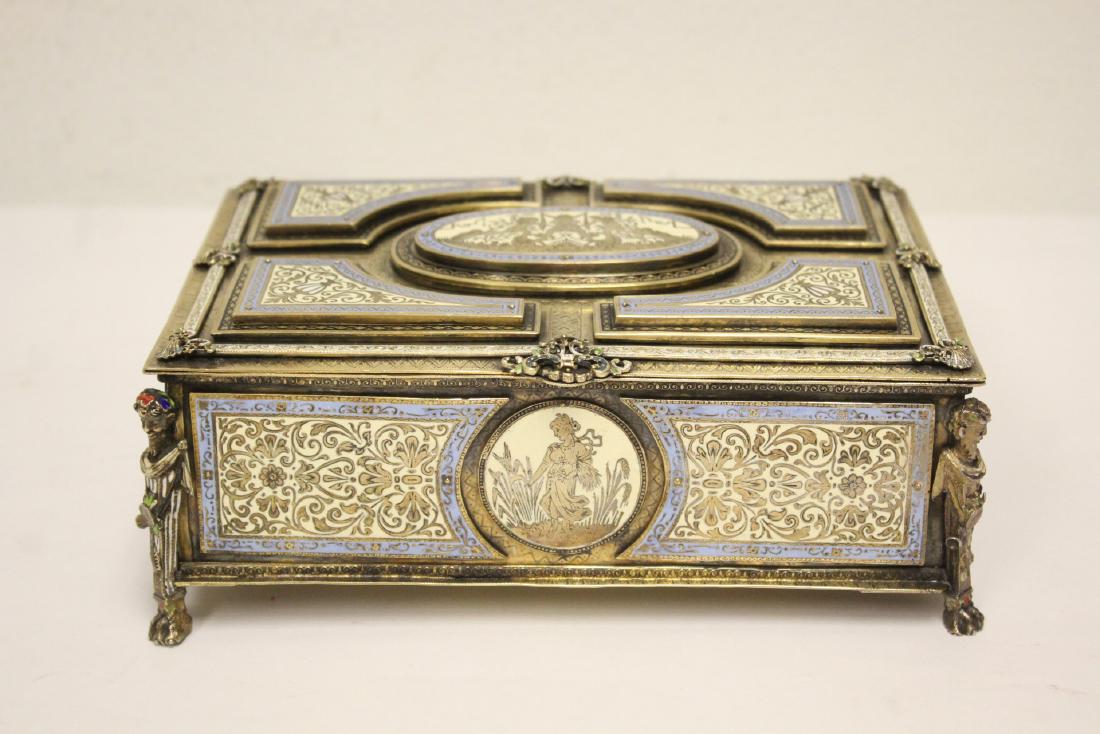 A beautiful antique Austrian enamel silver box (1 of 10)