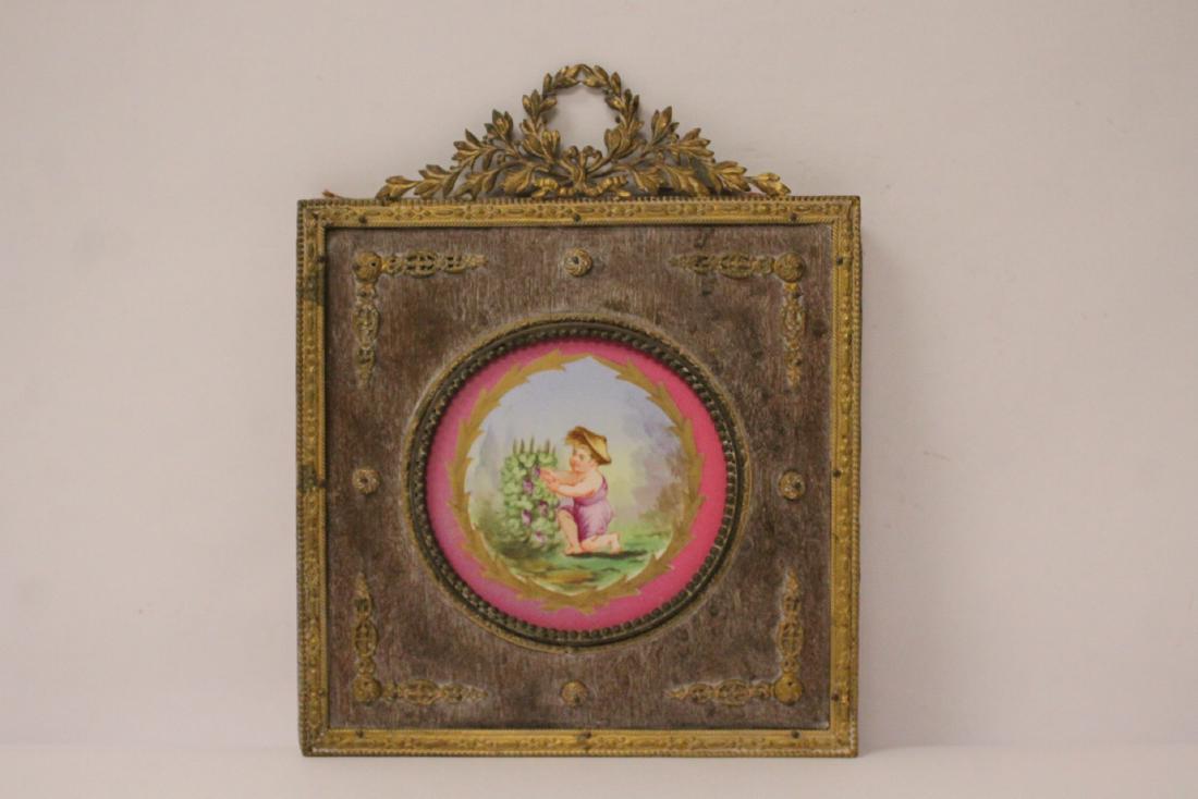 Antique painting on porcelain plaque (1 of 9)