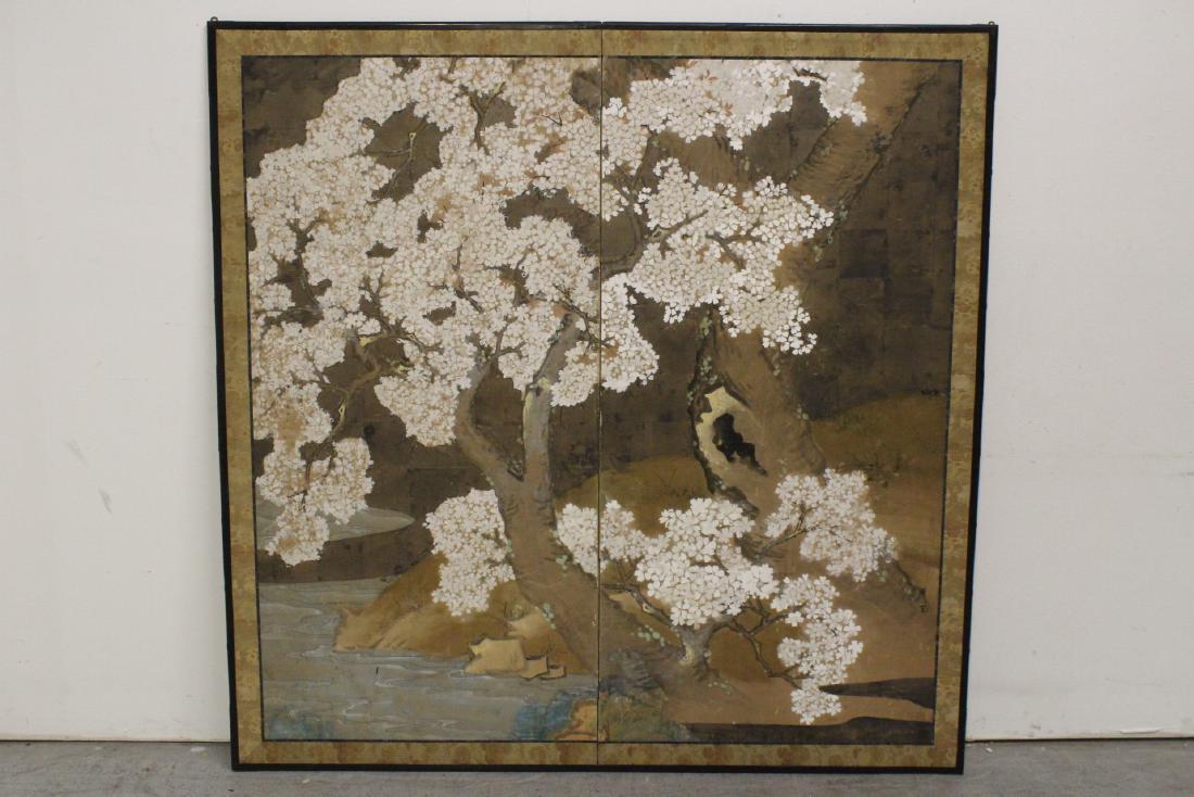 Japanese antique 2-panel room divider (1 of 11)