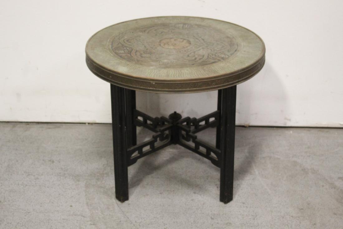 Antique Chinese copper top round table (1 of 9)