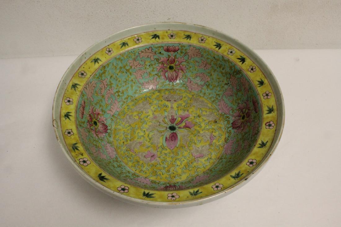 Large Chinese antique famille rose basin (1 of 10)