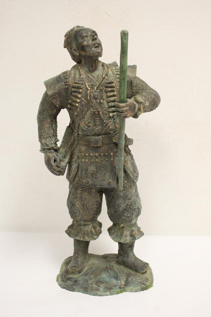 Japanese bronze warrior statue