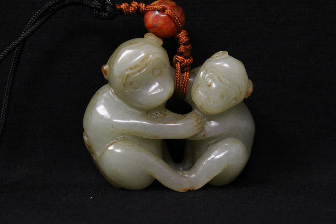 Chinese celadon jade carved ornament (1 of 9)