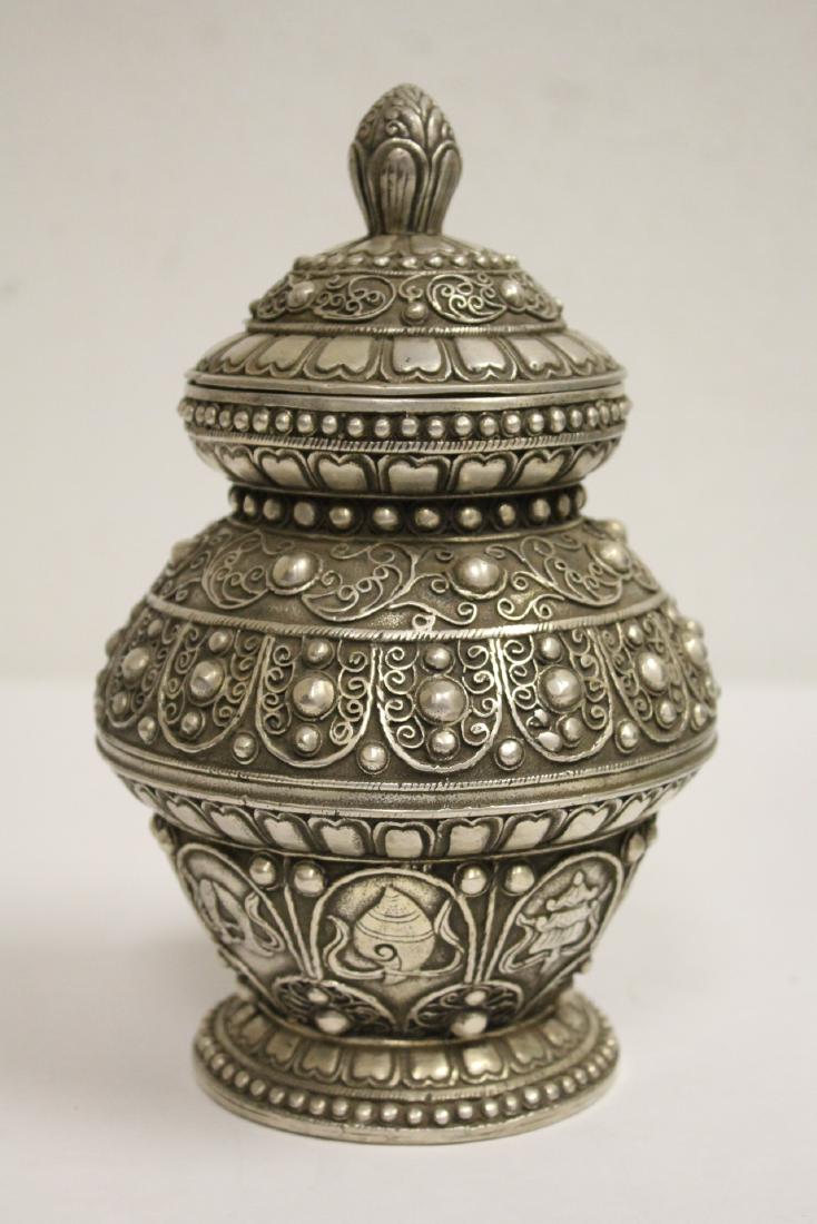 Chinese silver on bronze covered jar (1 of 10)