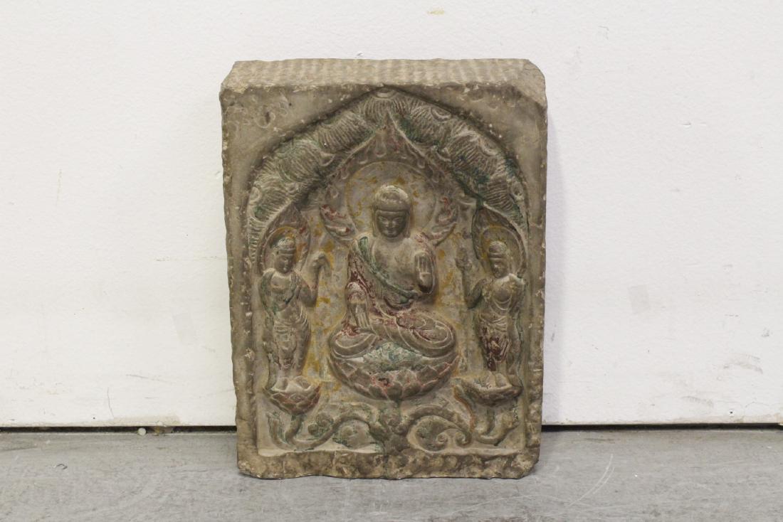 Chinese stone plaque with Buddha (1 of 10)