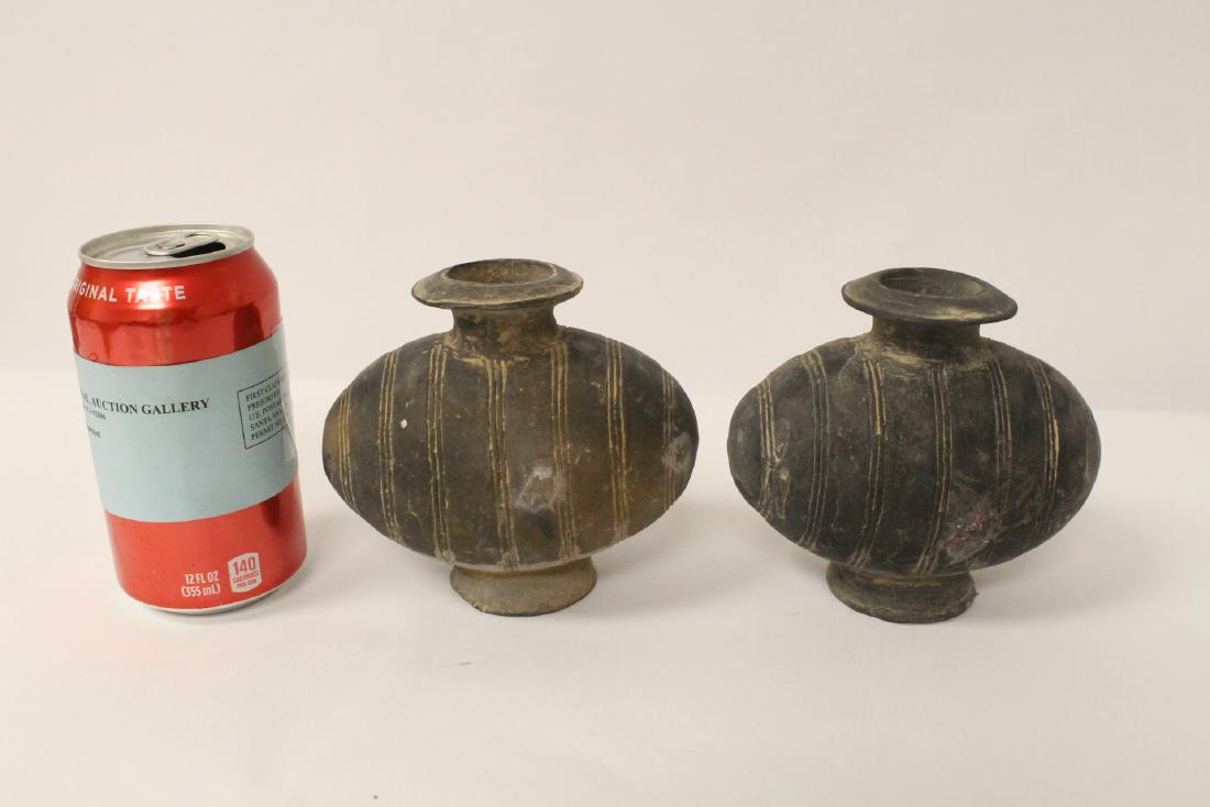 2 Han style egg shape pottery jars (1 of 9)