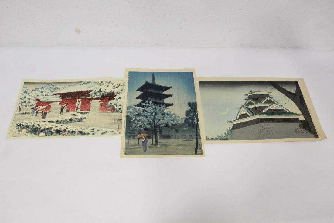 3 Japanese contemporary woodblock prints (1 of 10)