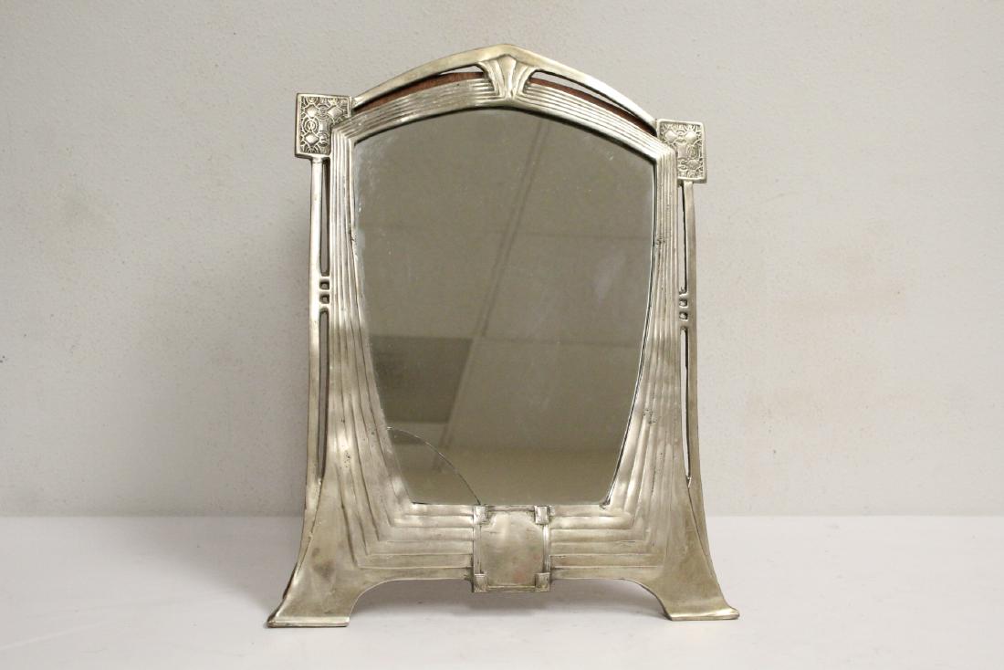art deco aluminum framed table mirror (1 of 9)