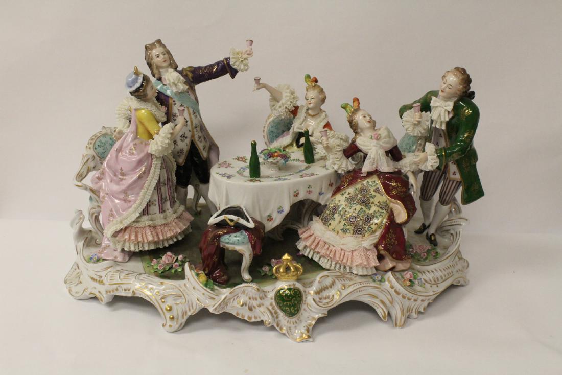 A large Dresden porcelain figure group (1 of 14)