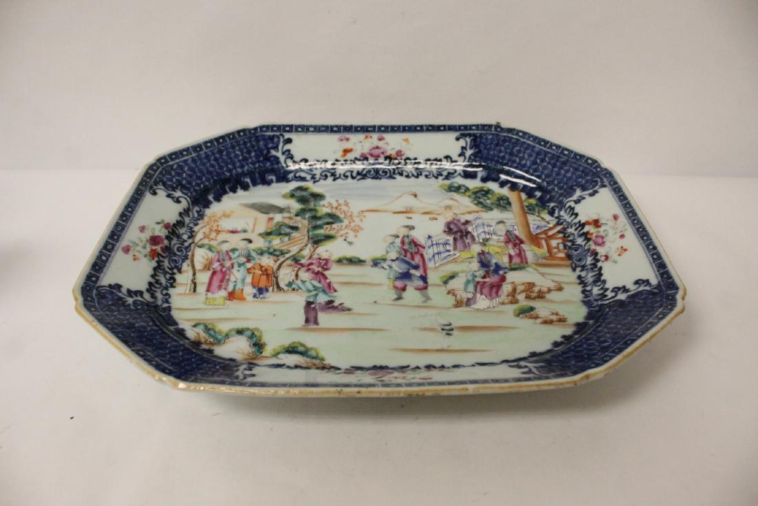 Chinese 18th c. famille rose porcelain large plate (1 of 11)