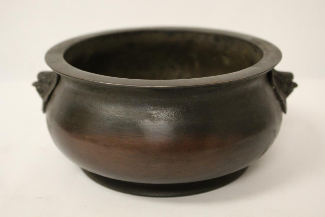 A very heavy open bronze censer (1 of 11)