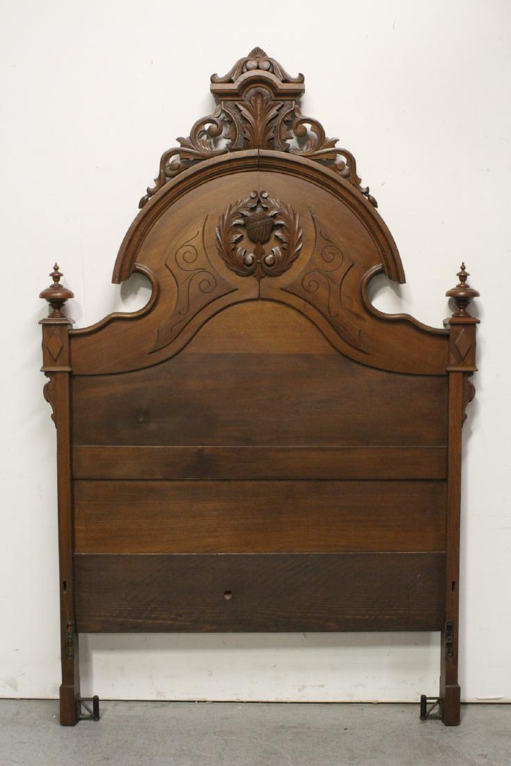 A beautiful Victorian walnut high back bed headboard