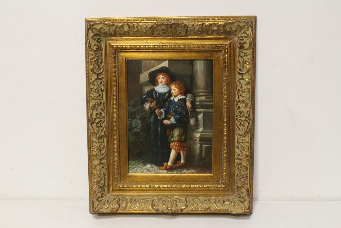 A beautiful oil on panel with fine gilt wood frame (1 of 9)