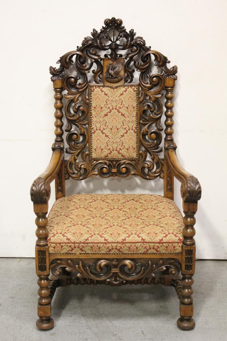 A beautiful 19th c. French oak throne chair (1 of 11)