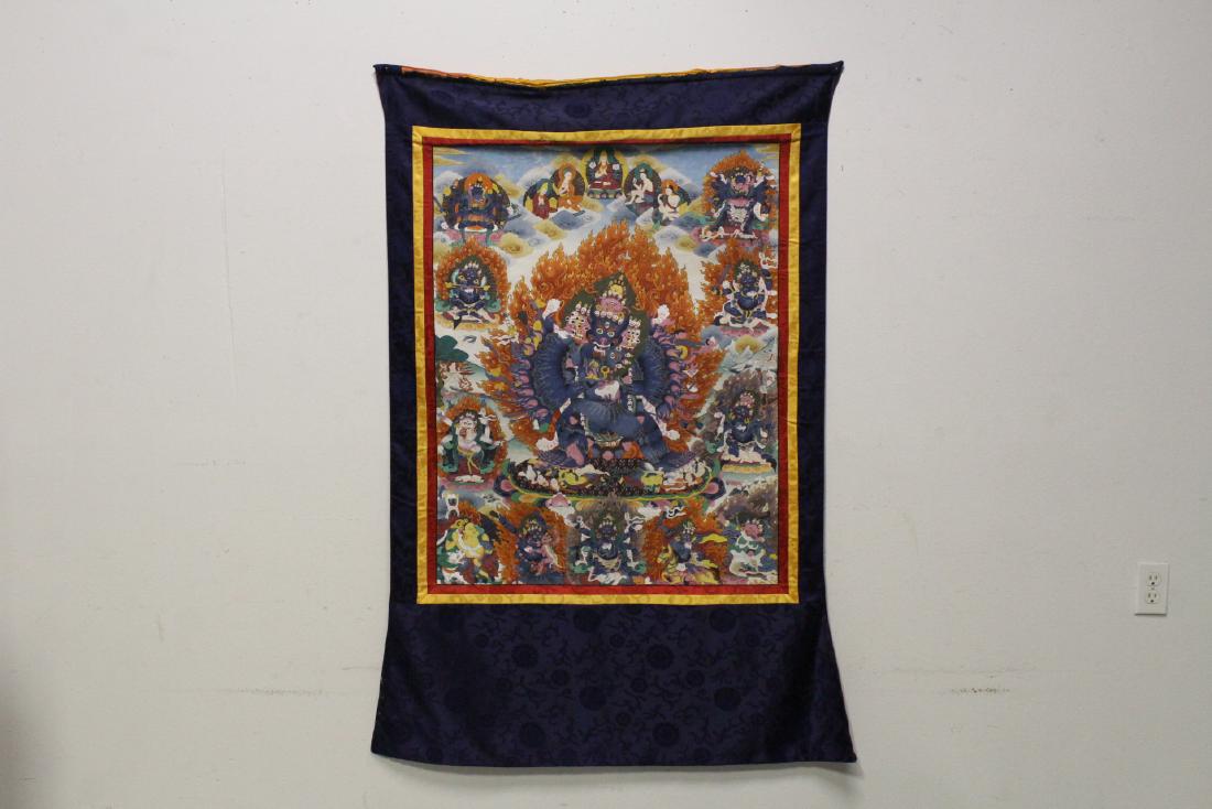 A fine hand painted Tibetan thangka (1 of 12)