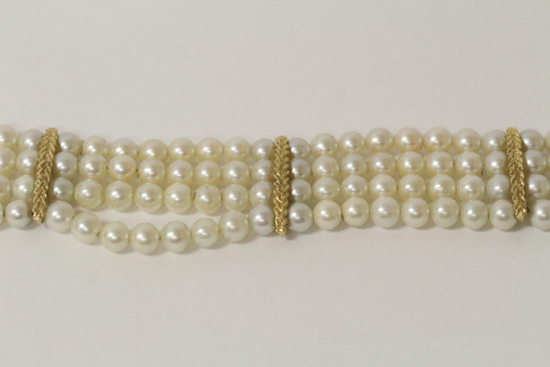 Mikimoto cultured pearl bracelet w/ 14K spacer & clasp (1 of 10)