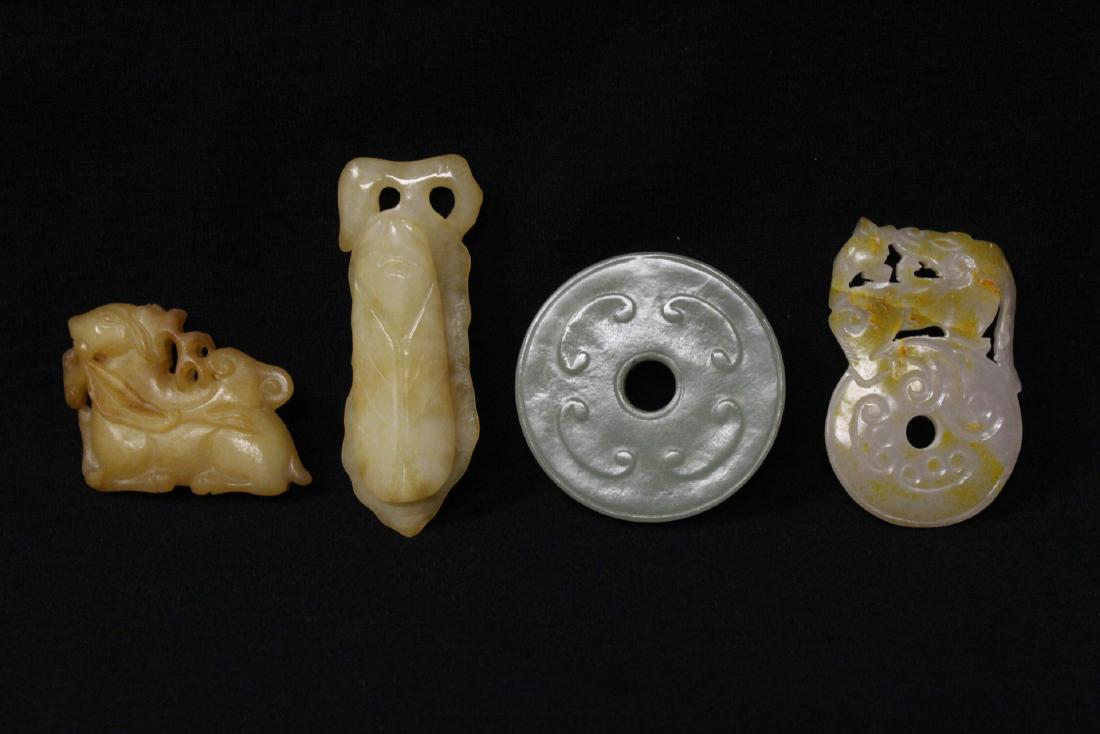 4 Chinese jade carved pieces (1 of 10)
