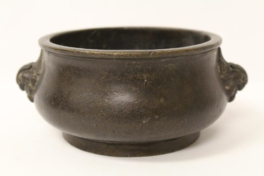 Heavy Chinese bronze open censer (1 of 10)