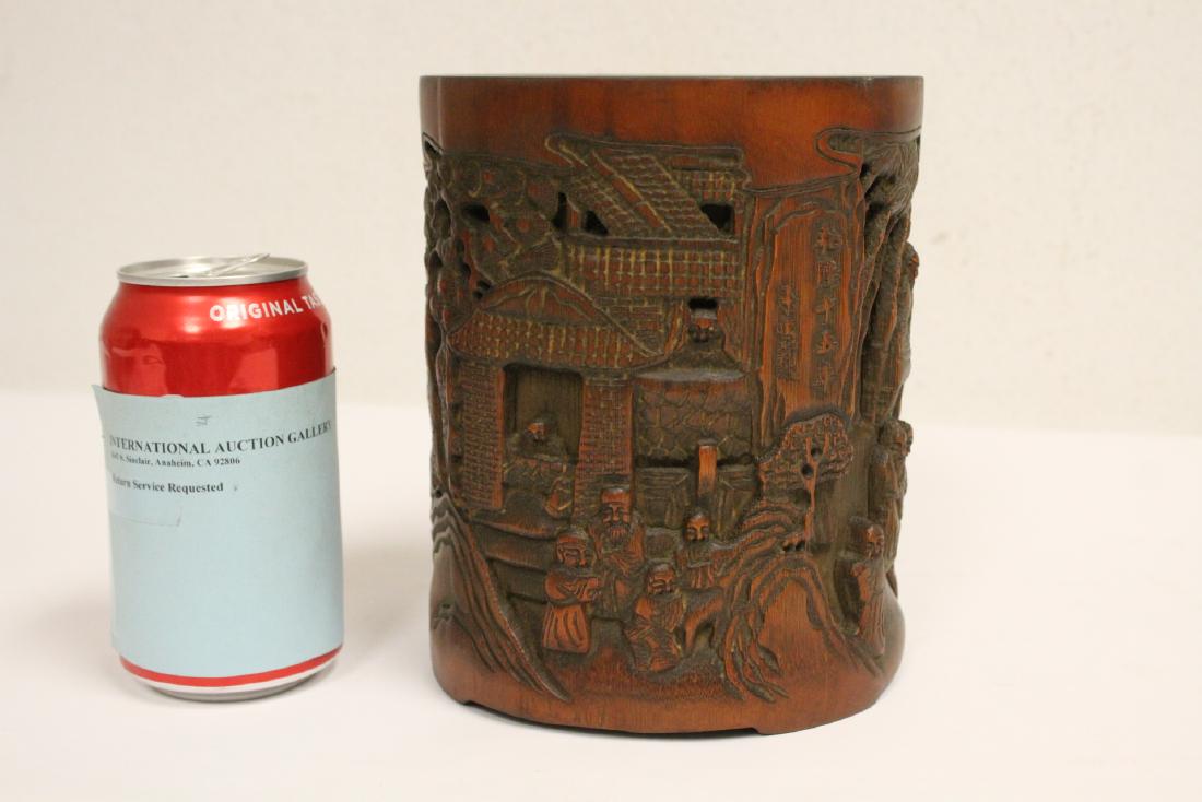 A fine Chinese bamboo carved brush holder (1 of 10)