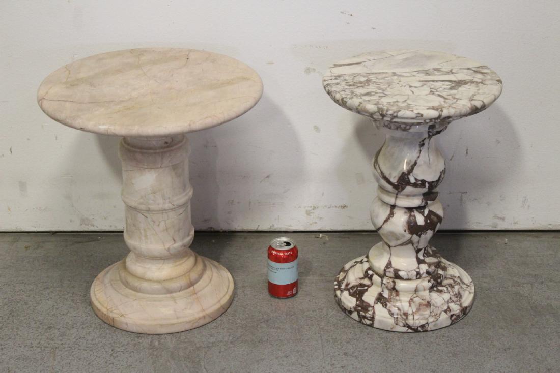 2 French marble pedestal tables (1 of 9)