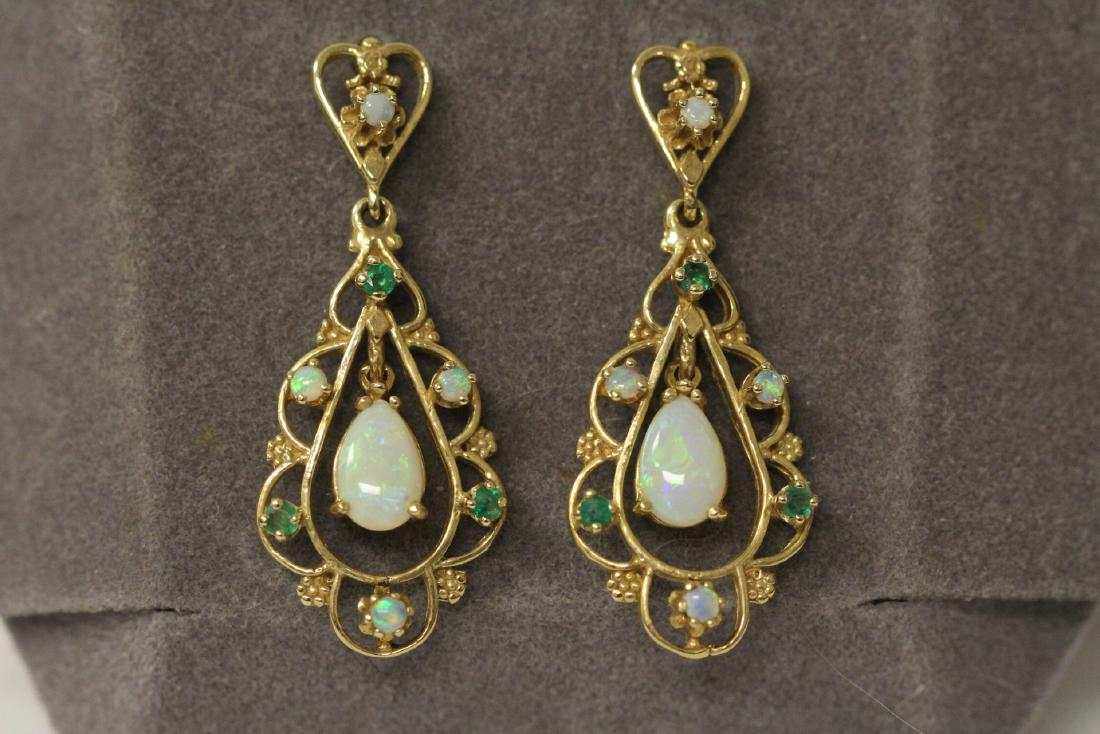 Pair14K Y/G Australian opal earrings (1 of 12)