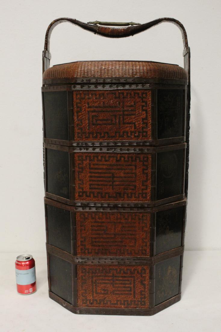 Chinese 19th/20th century bamboo stackable box (1 of 10)
