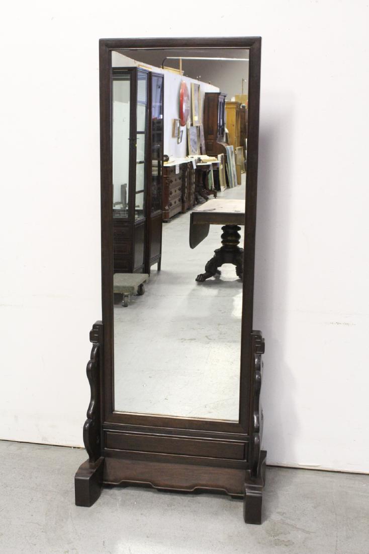 Chinese 19th c. rosewood floor dressing mirror (1 of 12)