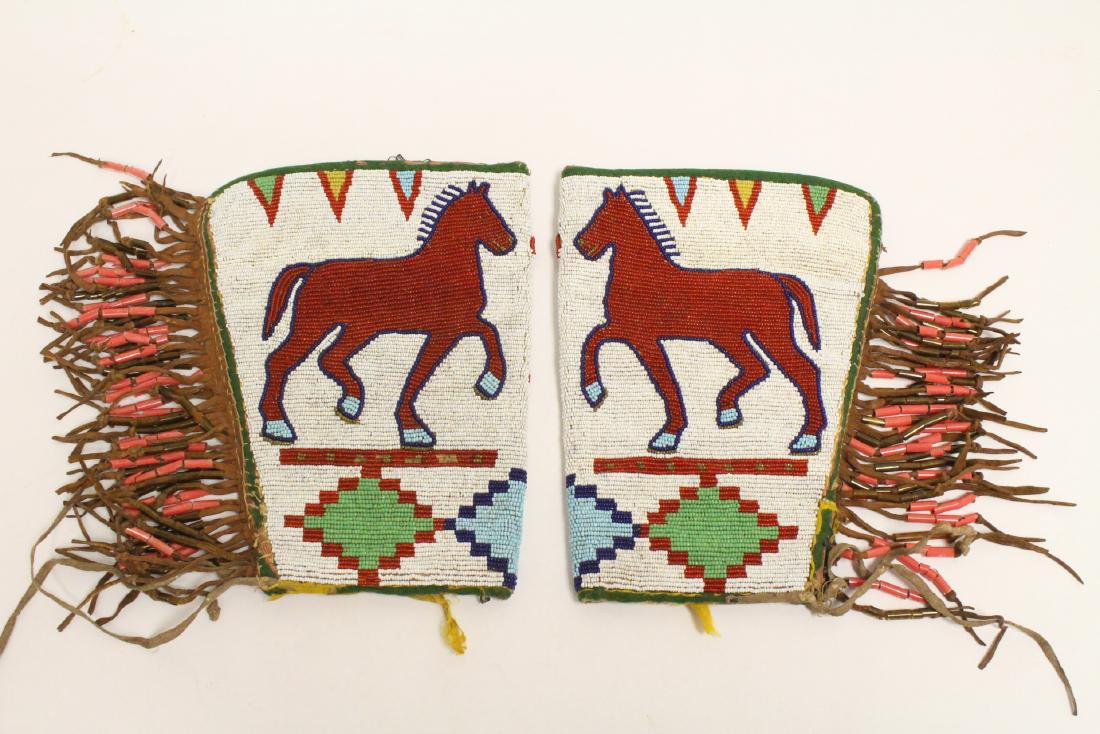 Pai beautiful beaded leg guards: Pai beautiful beaded leg guards, 9"x6.5" each