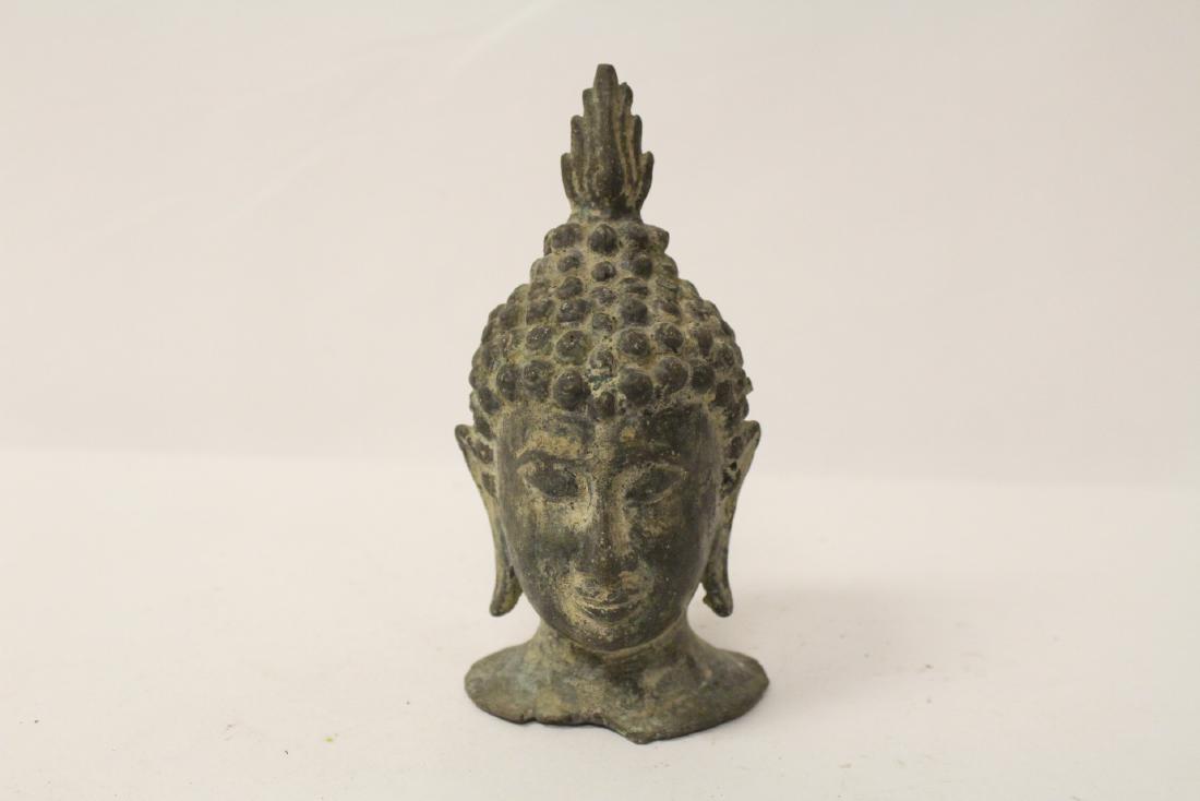 16th/17th c. bronze Buddha head, Ayutthaya period (1 of 10)