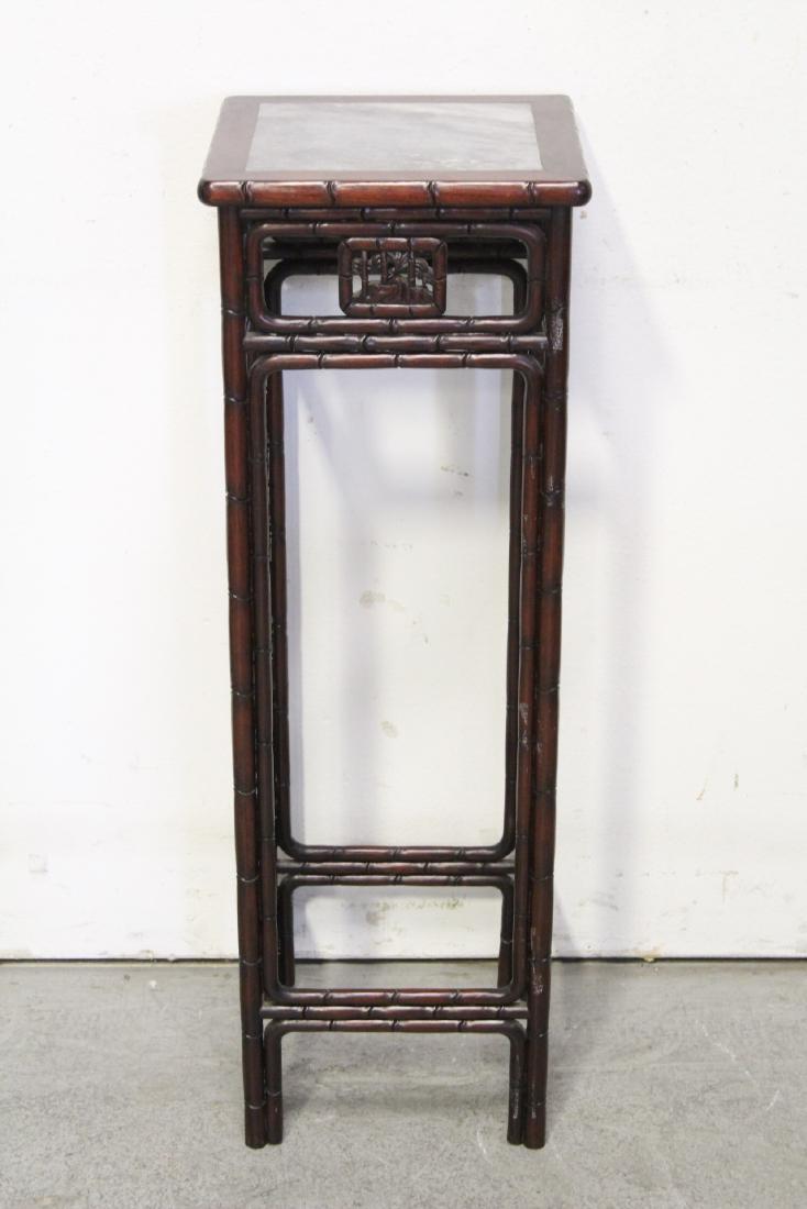 Chinese marble top square pedestal table (1 of 10)